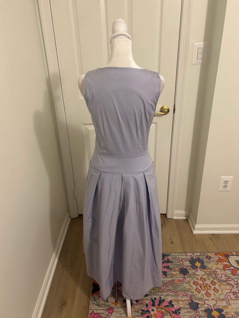 Hunter Bell Lavender Poppy Zip Midi Sun Dress Size 4 - Picture 10 of 13